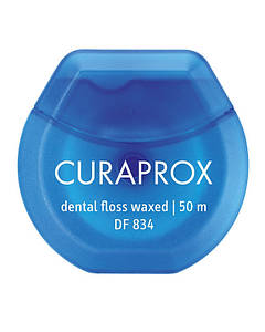 Нитка міжзубна вощена з ароматом м'яти Curaprox DF 834 50 м
