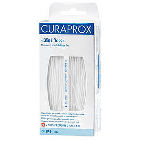 Нитка міжзубна нейлонова Curaprox DF 841, 3 в 1 SUPER, 70 см (100 шт.)