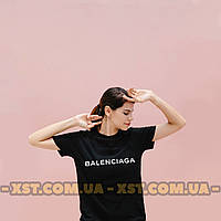Женская футболка оверсайз oversize Balenciaga Баленсияга Чёрная