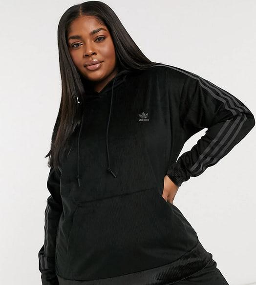 Чорна вельветова жіноча толстовка Adidas (Plus Size) GU0817 унісекс