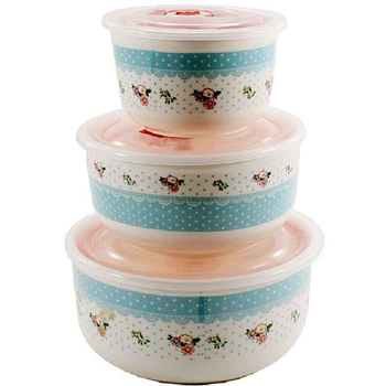 Набір салатників 3 предмети (300/450/1000мл) з кришкою HH 23 Interos