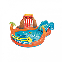 Надувной бассейн с горкой детский игровой центр водный Детский надувной бассейн "Лагуна" BW 53069 с горкой