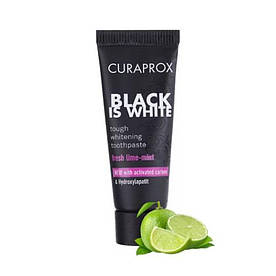 Зубна паста Curaprox Black is White mini (чорна упаковка), 10 мл