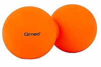 Массажный мини-валик Qmed Lacrosse Duo Ball, оранжевый(PS)