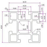 Лінійка 3000 мм свердлильно-присадного верстата (40х40 мм) у комплекті з 2 відкидними упорами, фото 8