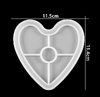Силіконовий молд підставка Серце 11,5 см для епоксидної смоли, гіпсу та бетону