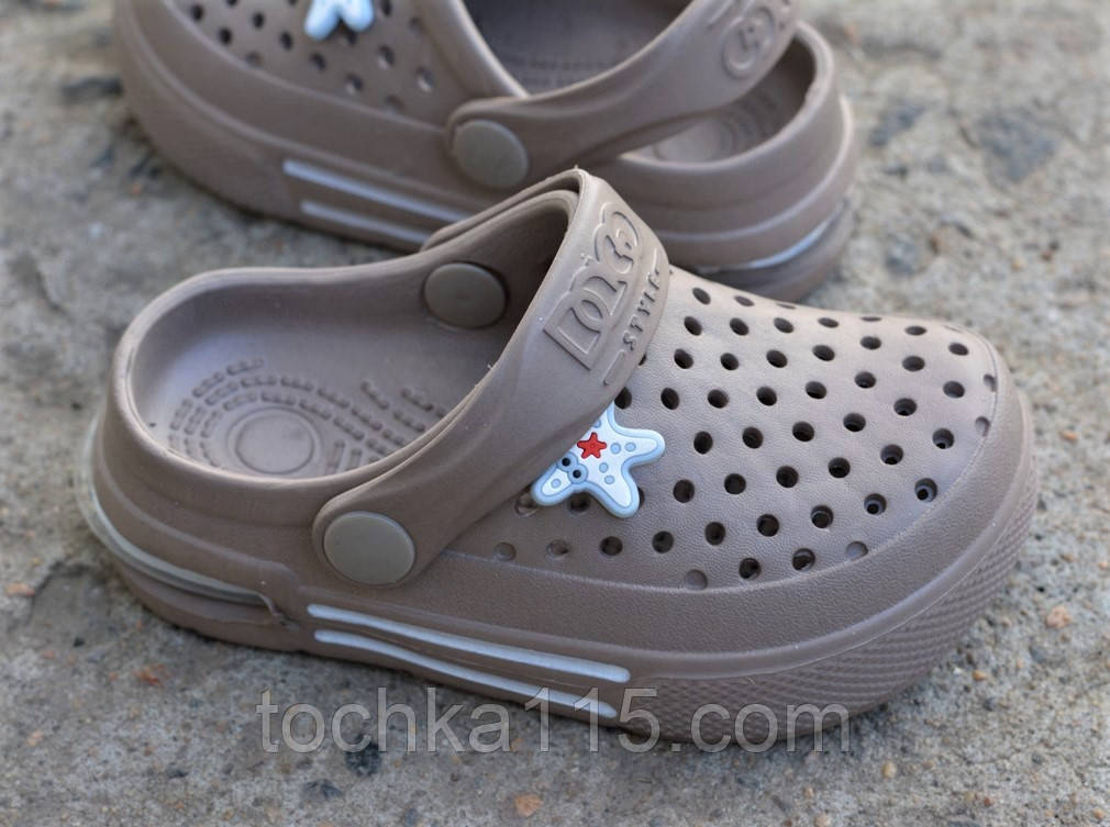 Сабо дитячі крокси crocs Dago темно коричневі р30