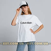 Женская футболка оверсайз oversize Calvin Klein Кльвин Кляйн Белая