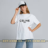 Женская футболка оверсайз oversize Celine Селин Белая