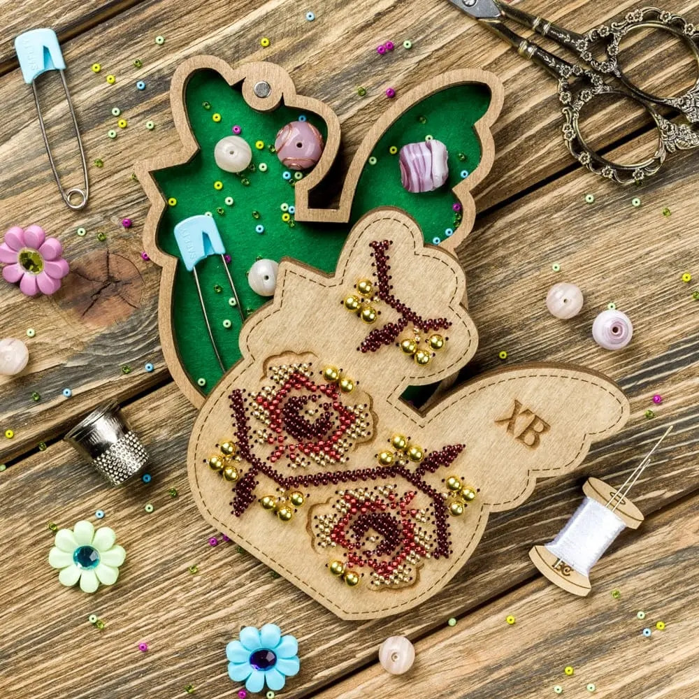 Набір для вишивання бісером для дерева Великодній органайзер із двосторонньою вишивкою FLK-415