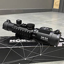 Оптичний приціл KONUS KONUSPRO AS-34 2-6x28 MIL-DOT IR, 3 планки Пікатінні, підсвічування сітки red/blue, бульбашковий рівень, фото 4