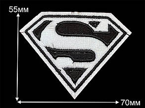 Нашивка Superman ~ Супермен Світловідбивна 70х55 мм, фото 1
