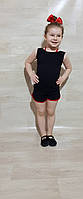 Комплект для гимнастики и акробатики: майка + шорты с цветной вставкой 64 (128-134), Для девочек