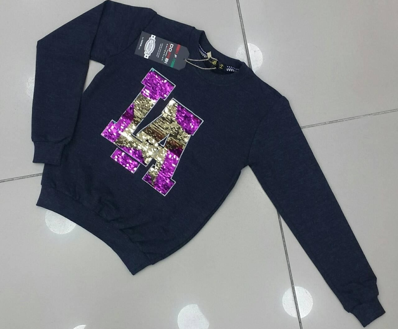 Синій реглан для дівчаток 158,164,170,176 зросту двунитка, фото 1