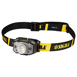 LED ліхтар налобний акумуляторний 300Лм 1200мАч із сенсором та фокусуванням SIGMA (5390251)