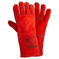 Перчатки краги сварщика р10,5, класс АВ, длина 35см (красные)