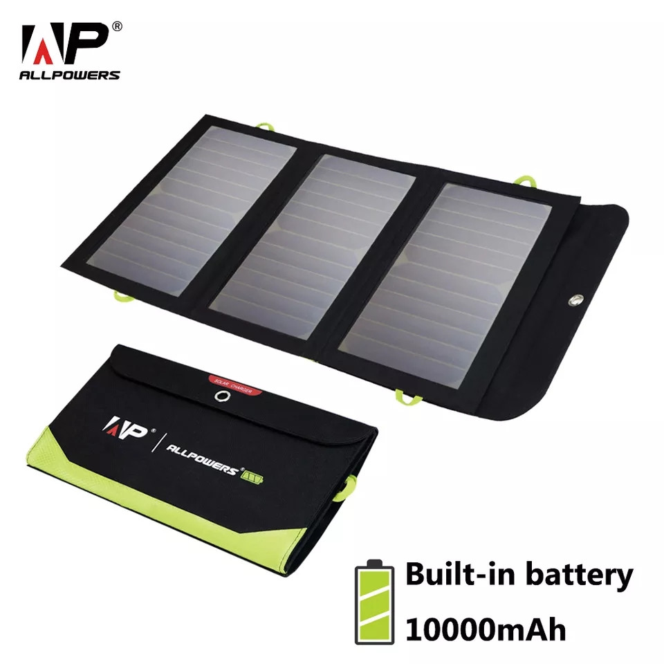 Сонячна портативна панель Power Bank 10000 mAh Allpowers 21W Fast Charge.