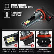 2 Світлодіодні автолампи LED H11/Н8 1200LM 12SMD 12 V 6000 К, фото 3
