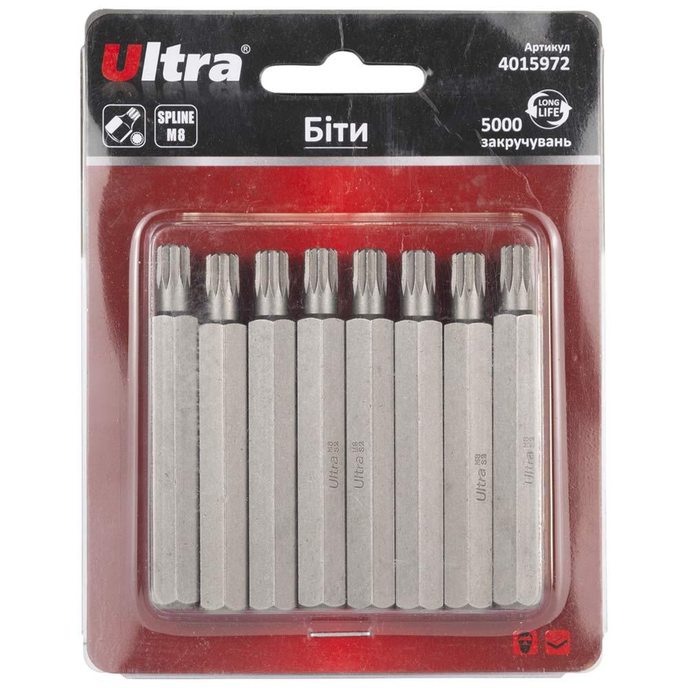Біти Spline M8×75мм 10мм 10шт S2 (блістер) ULTRA (4015972)