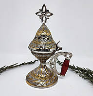 Кадільниця "зірка" комбінована срібло із золотом для дому (Греція)