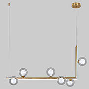Бронзова довга люстра на 6 ламп з подвійними кулями (61-V1026-6 BRZ+CLWH)