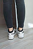 Жіночі кросівки Nike Air Jordan 1 High White Black Взуття Найк Аїр Джордан Ретро білі з чорним високі шкіряні, фото 5