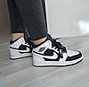 Жіночі кросівки Nike Air Jordan 1 High White Black Взуття Найк Аїр Джордан Ретро білі з чорним високі шкіряні, фото 4