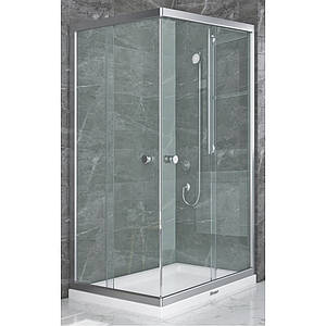 Душова кабіна Shower SATURN STN-232 120х80х190 см без піддону хром матове скло розсувні двері