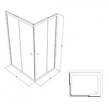 Душова кабіна Shower SATURN STN-272 120х90х190см без піддону прямокутна матове скло, фото 4