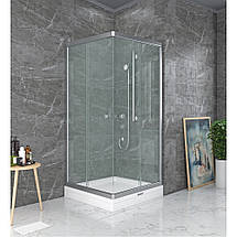 Душова кабіна Shower SATURN STN-162 80х80х190см без піддону матове скло розсувні двері, фото 3