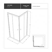 Душова кабіна Shower SATURN STN-162 80х80х190см без піддону матове скло розсувні двері, фото 5