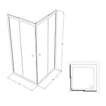 Душова кабіна Shower SATURN STN-164 90х90х190 см без піддону розсувні двері матове скло, фото 4