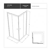 Душова кабіна Shower SATURN STN-164 90х90х190 см без піддону розсувні двері матове скло, фото 5