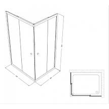 Душова кабіна Shower SATURN STN-230 100х80х190 см без піддону розсувні двері матове скло, фото 4