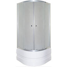 Душова кабіна Shower SATURN STN-859 90х90х205 см з глибоким піддоном хром двері розсувні скло матове, фото 2