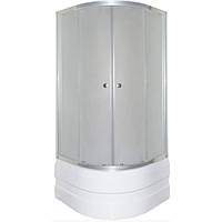 Душевая кабина Shower SATURN STN-858 80х80х205 см с глубоким поддоном хром раздвижные двери матовое стекло