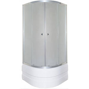 Душова кабіна Shower SATURN STN-858 80х80х205 см з глибоким піддоном хром розсувні двері матове скло