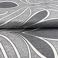 Бязь Gold бавовняна "Сіра діадема з вензелями на сірому" 220см, фото 3