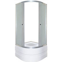 Душова кабіна Shower SATURN STN-859 90х90х205 см з глибоким піддоном хром двері розсувні скло матове, фото 3