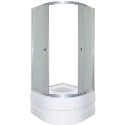 Душова кабіна Shower SATURN STN-858 80х80х205 см з глибоким піддоном хром розсувні двері матове скло, фото 3