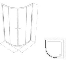 Душова кабіна Shower SATURN STN-858 80х80х205 см з глибоким піддоном хром розсувні двері матове скло, фото 4