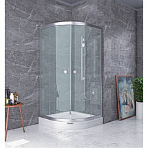 Душова кабіна Shower SATURN STN-005 90х90х190см без піддону напівкругла розсувні двері скло 5 мм, фото 5