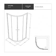 Душова кабіна Shower SATURN STN-005 90х90х190см без піддону напівкругла розсувні двері скло 5 мм, фото 4