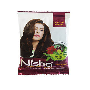 ХНА-ФАРБА ДЛЯ ВОЛОССЯ НІША 10 ГР. КОРИЧНЕВА ЮТІКА НАТУРАЛ, HENNA BASED HAIR COLOR NISHA 10GM BROWN YUTIKA NATURAL