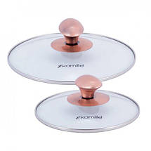 Набір каструль Kamille з нержавіючої сталі 4 предмета для індукції і газу (1.5 л, 3.0 л) KM-4935, фото 5