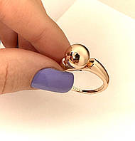 Позолоченное кольцо с шариком размер 20.