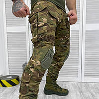 Камуфляжные штаны мужские, Брюки мультикам, Боевые зсу со встроенными наколенниками с карманами НАТО mar