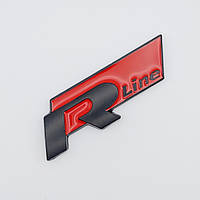 Эмблема Rline на заднюю часть авто (чёрный+красный) Volkswagen