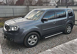 Бокові пороги Maya V1 (2 шт., алюміній) для Honda Pilot 2008-2015 рр