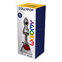 Металева анальна пробка Wooomy Lollypop Double Ball Metal Plug Red S діам. 2,8 см, довжина 8,5см, фото 3